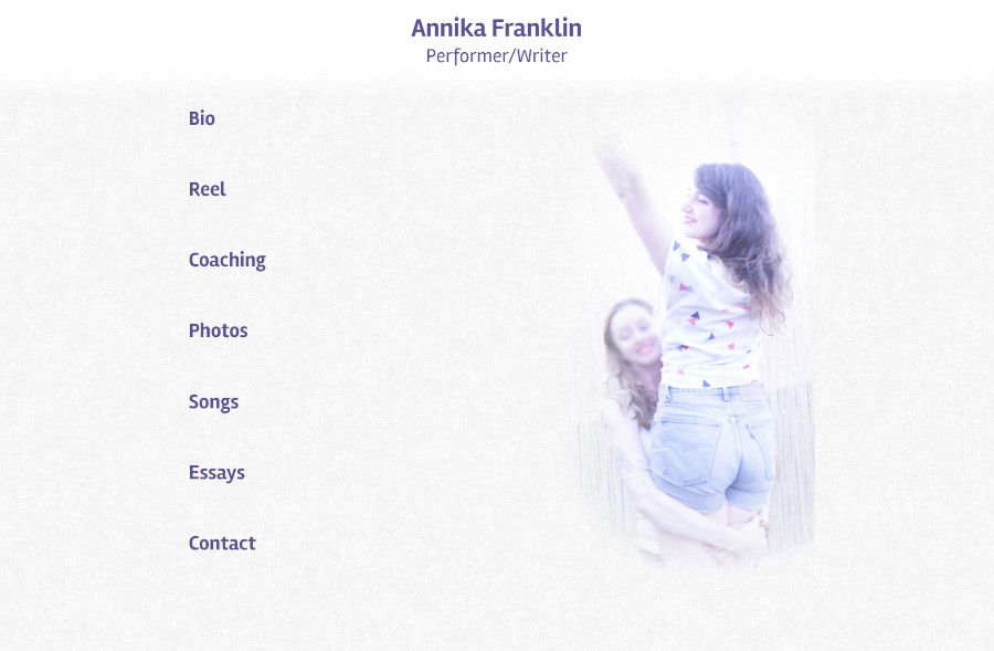 Desktop Preview of Annika Franklin Website